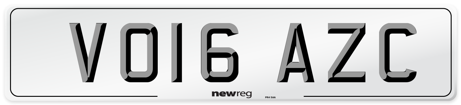 VO16 AZC Number Plate from New Reg